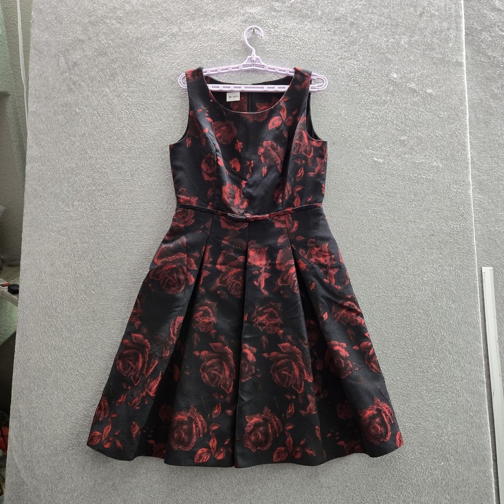 Talbots Women Dress 8 Black Floral  Fairy Grunge Witchy Y2K Sleeveless